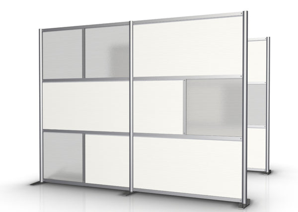 100" wide by 75" tall Modern Room Partition White & Translucent