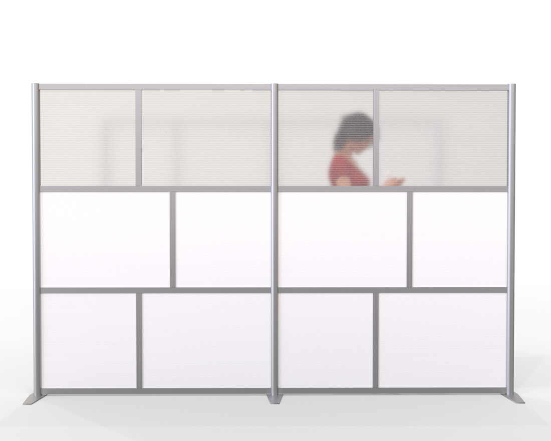 118 wide x 75 high Room Partition, White Translucent – iDivide