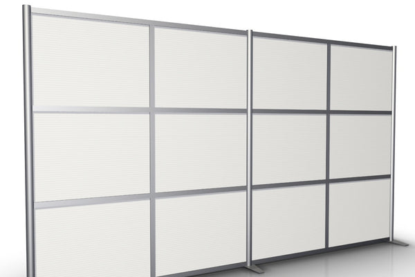 Modern Office Partition Wall - 133" x 75", White Opaque Translucent Panels