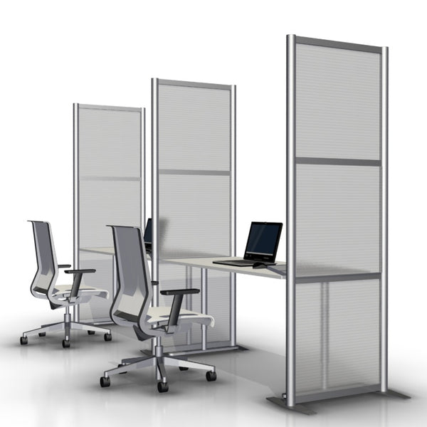 27" wide by 75" tall modern office desk divider translucent partition panel