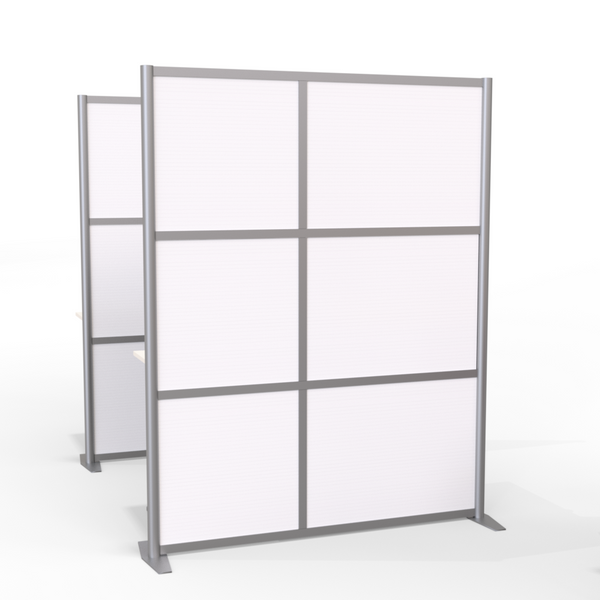 Modern Modular Office Partition 60" wide x 75" height White Panels