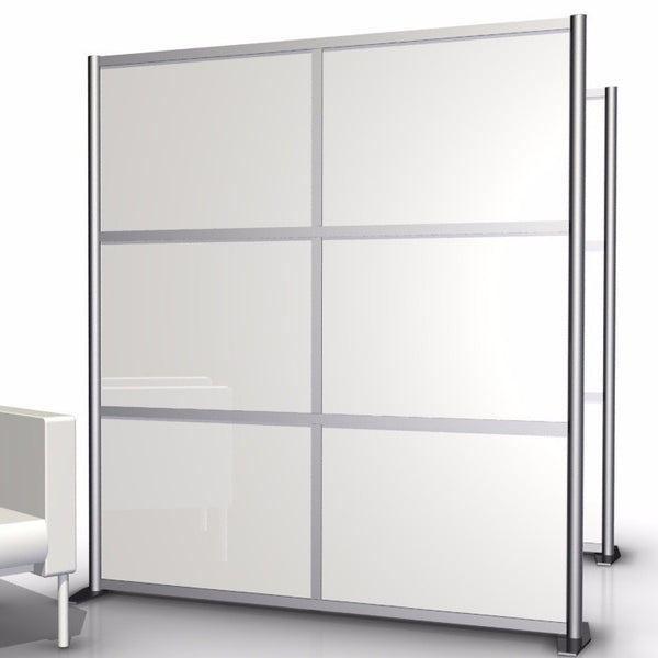 68" wide x 75" high Office Room Divider, White Gloss Panels