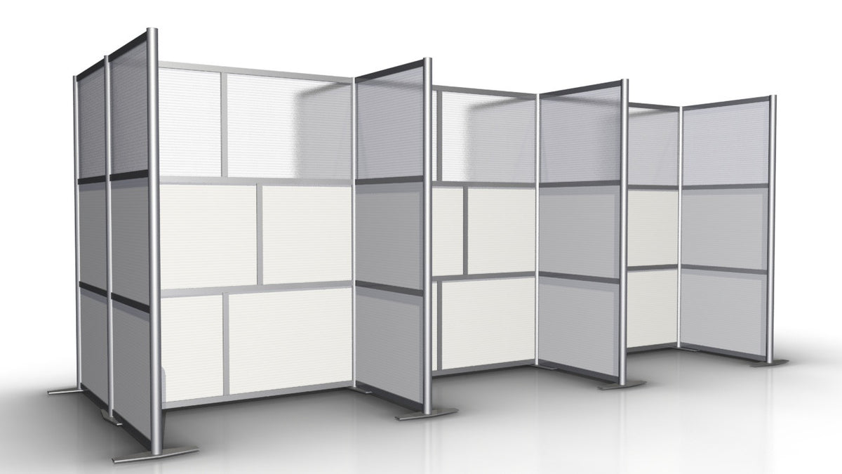 6 Workstation Office Partition Configuration 174 x 68 x 75 high –  iDivide Modern Room Dividers & Office Partitions