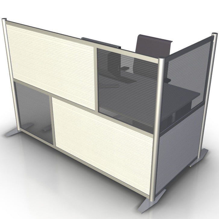 Mobile Acrylic Office Divider | Modern Office Partition | SAPslim Cubicle Collection | 9 x 65H