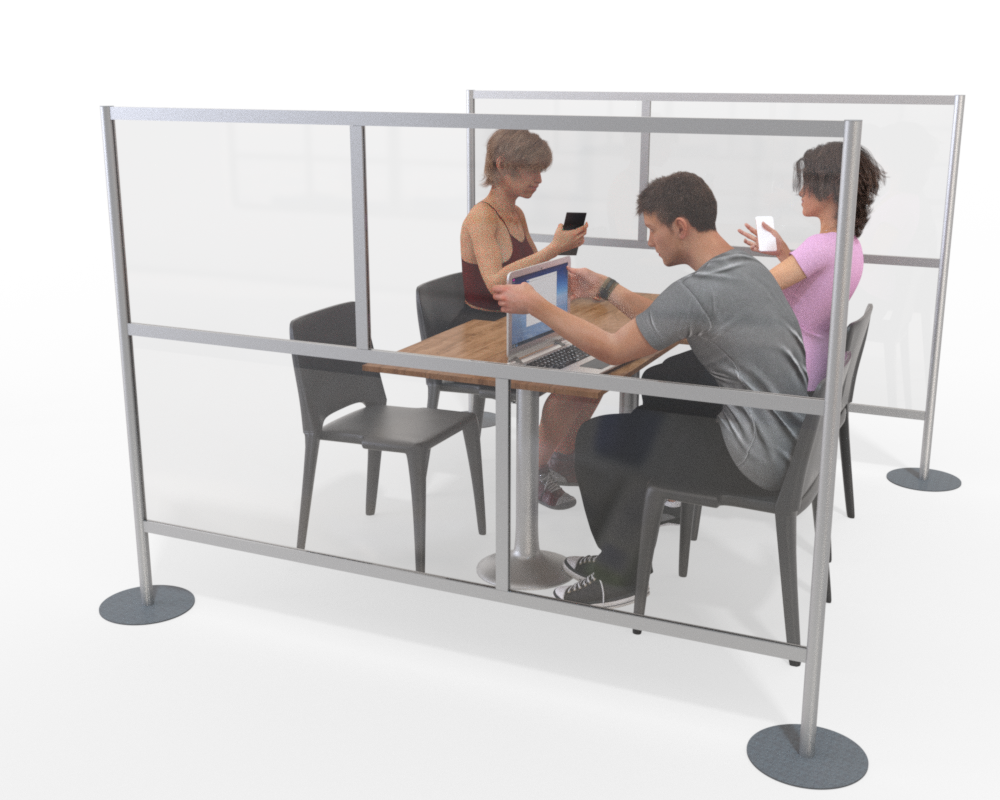 Clear Plexiglas Room Divider Partition, 84" wide x 60" high iDivide
