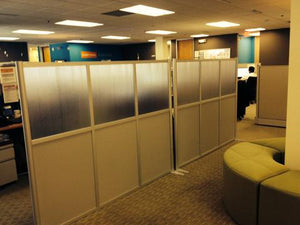 MXM separates their work space area from the reception area with (2) 75" wide x 58" high partitions with model SW7558-1. No more unecessary interuptions!
