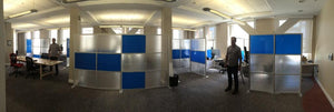 Cool Blue Office Partititons at NPM Inc