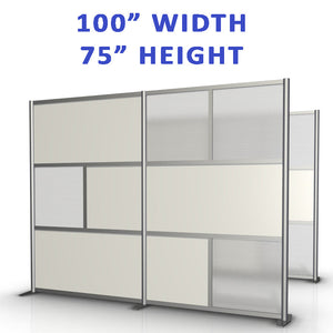 100" width by 75" height office partitions. Modular Room Partition System to divide offices, desks, healthcare facilities, to divide rooms. Room dividers for offices, office cubicles, partition walls. products collection