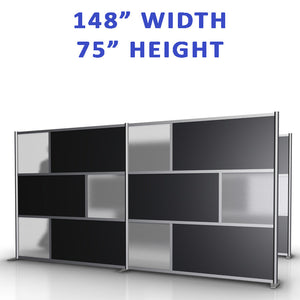 148" width by 75" height office partitions products collection. Modular Room Partition System to divide offices, desks, healthcare facilities, to divide rooms. Room dividers for offices, office cubicles, partition walls.