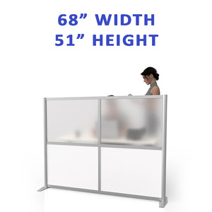 68" wide by 51" height Room Partition Product Collection. Modular Freestanding Room Divider, Office Partition, Desk Divider, for use in offices, healthcare, dental offices, medical offices, schools, dining facilities, dental offices