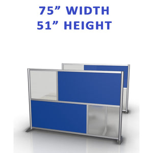 75" width by 51" height office partitions products collection. Modular Room Partition System to divide offices, desks, orthodontist, healthcare facilities, to divide rooms. Room dividers for offices, office cubicles, partition walls.