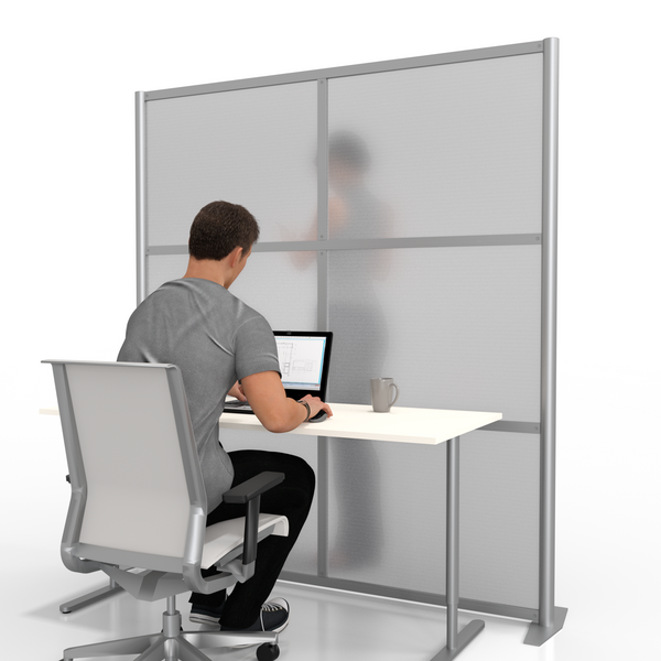 Office Partition, 68" wide x 75" high, Translucent Panels