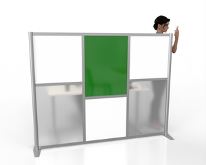 Copy of 75" wide x 58" high Room Partition, Green, White & Translucent Panels