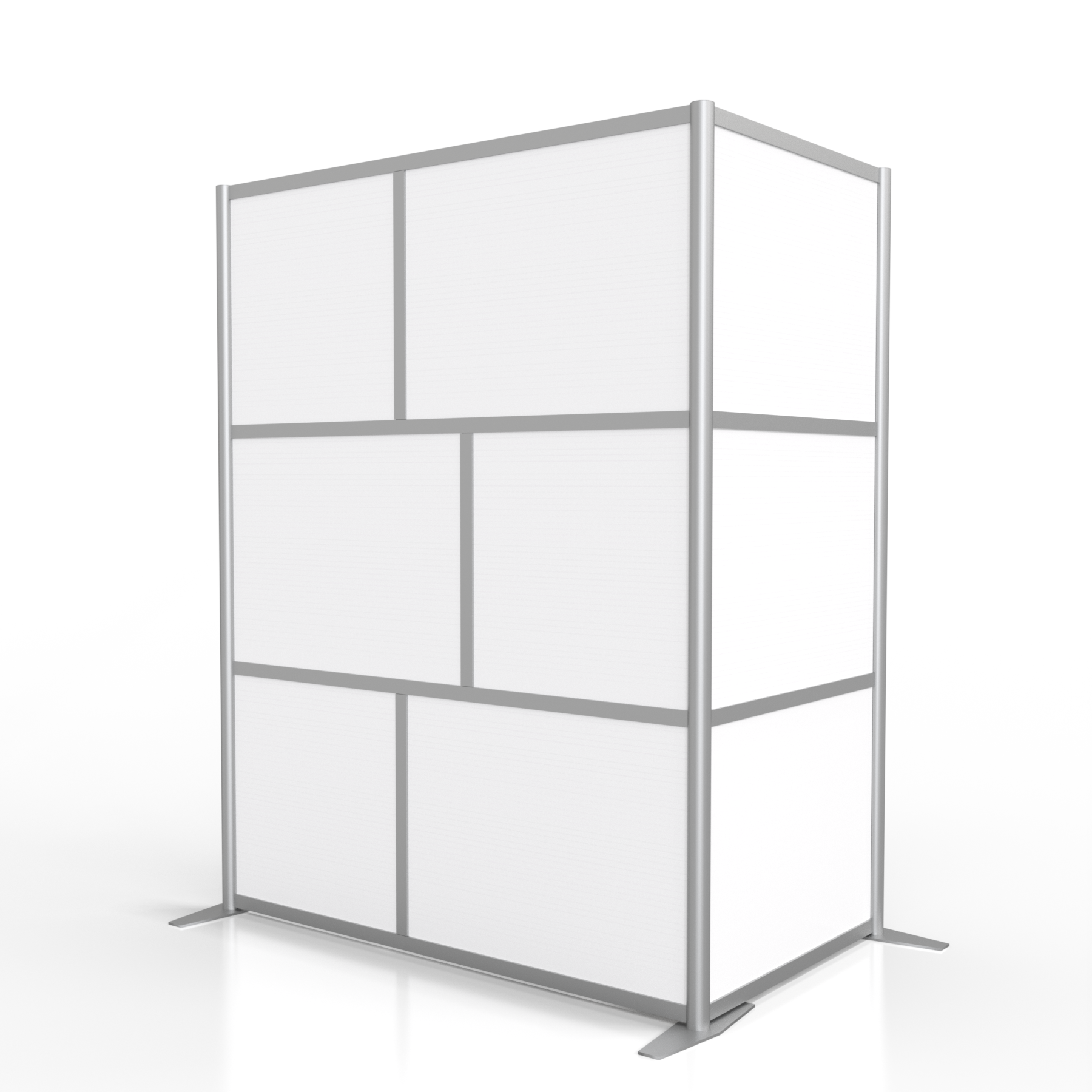 60"L x 35"W x 75" high -  L-Shaped Office Partition, White Panels