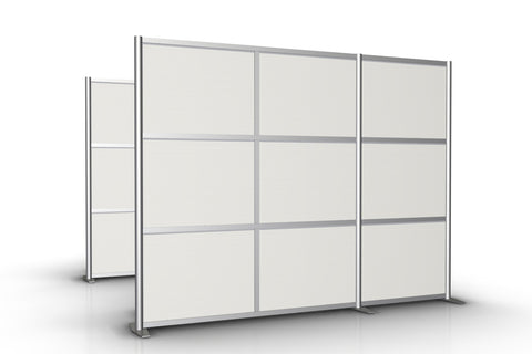 100" wide by 75" tall Modern Office Partition with White Panels