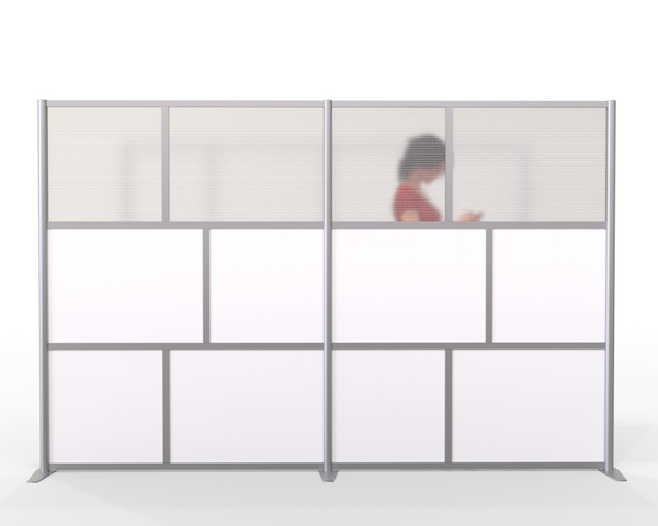 Modern Modular Office Partition 118" wide x 75" height White Panels