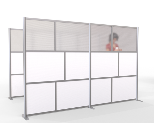 Modern Modular Office Partition 118" wide x 75" height White Panels