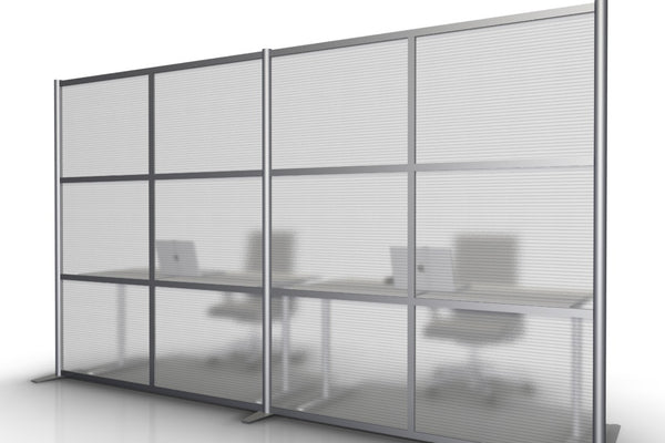 133" wide x 75" high Office Partition Room Divider, Translucent Panels