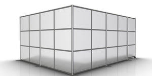 L-Shaped Modern Room Divider Wall - 133" x 133" x 75" High