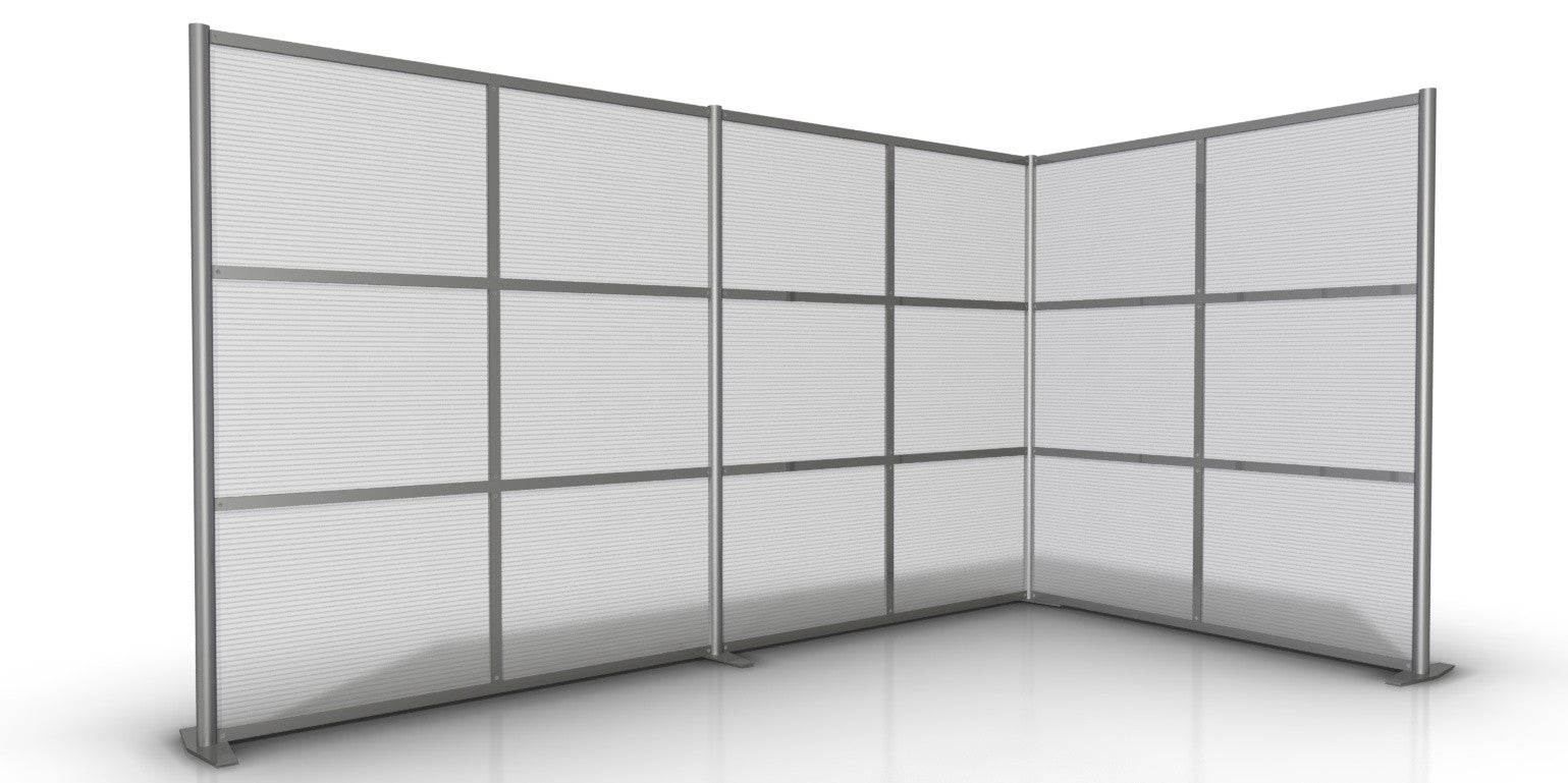 L-Shaped Office Partition - 133" x 68" x 75" High