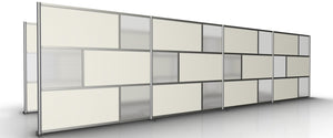 24'-6" Long Room Partition, White and Translucent Panels