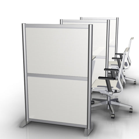 White Twin Wall Panel Office Desk Divider Partition