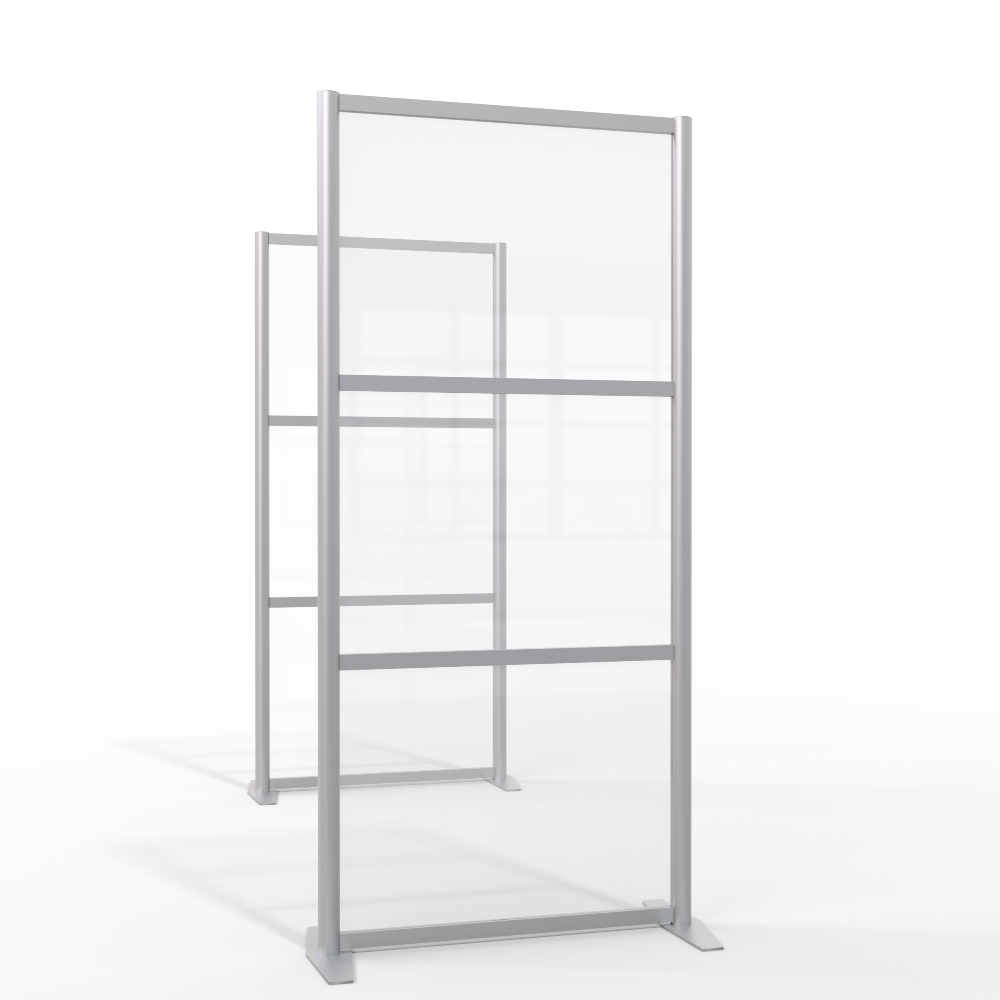 35" wide x 75" high Office Partition & Room Divider, White Translucent