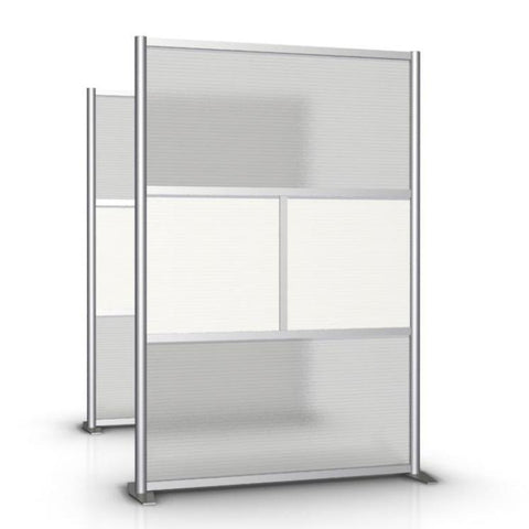 Modern Office Partition 51 inch wide by 75 inch high model # SW5175-2, White & Translucent