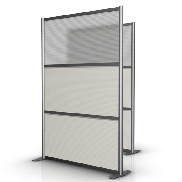 Modern Office Partition 51 inch wide by 75 inch high model # SW5175-5, White & Translucent