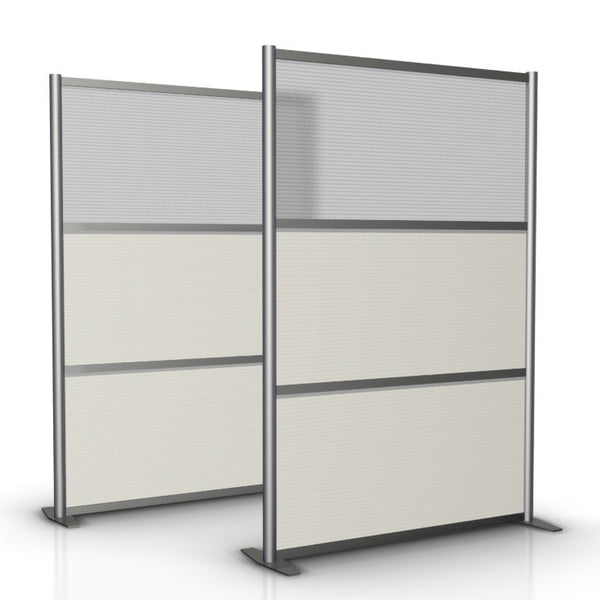 Modern Office Partition 51 inch wide by 75 inch high model # SW5175-5, White & Translucent