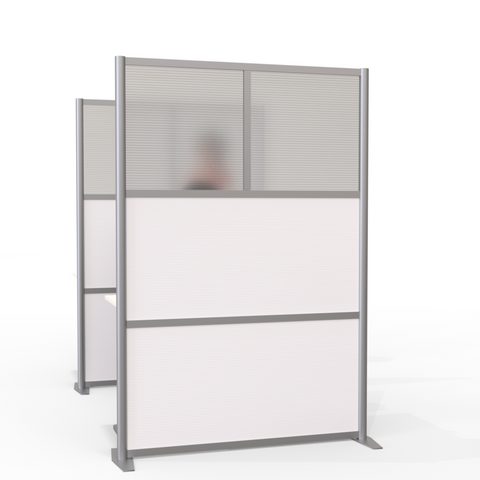 Modern Office Partition 51 inch wide by 75 inch high model # SW5175-6, White & Translucent