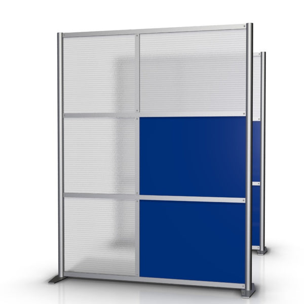 Office Partition 60" wide by 75" tall with  Blue & Translucent Panels