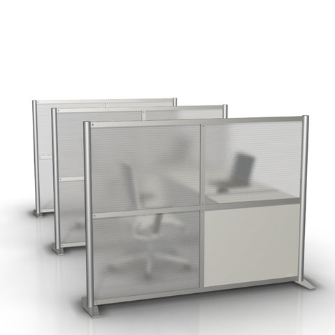 Office Partition, Translucent & White Panels, 68" wide x 51" high