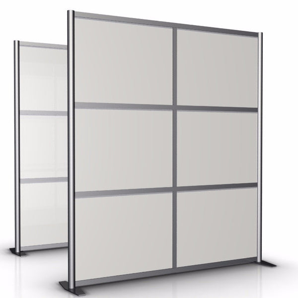 68" wide x 75" high Office Room Divider, White Gloss Panels