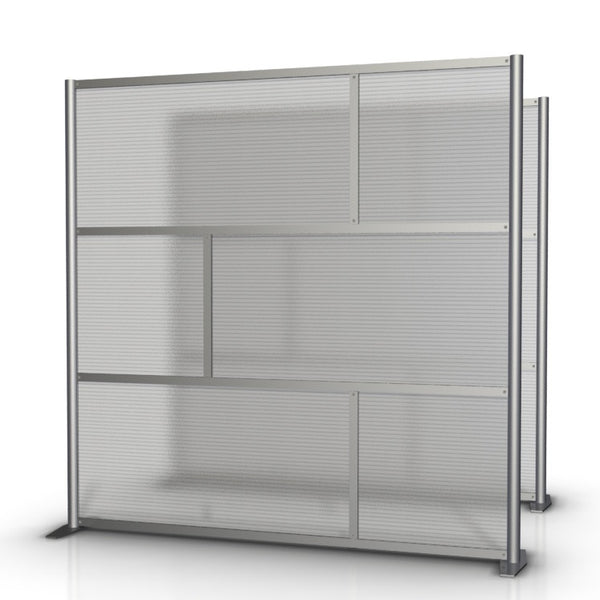 75" wide by 75" tall Office Room Partition with Translucent Panels, Modular Room Partition System to divide offices, desks, healthcare facilities, to divide rooms. Room dividers for offices, office cubicles, partition walls