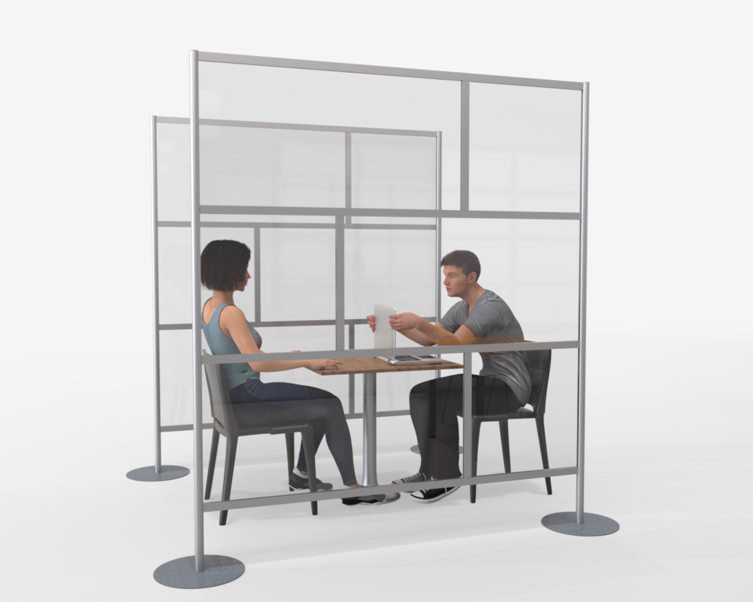 Clear Plexiglas Room Divider Partition, 75" wide x 84" high iDivide