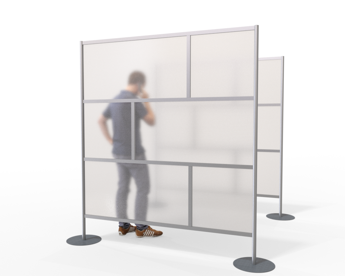 Room Divider Partition, Translucent Panels, 75