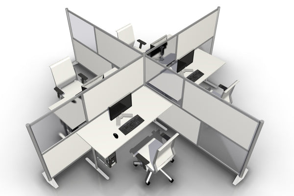 T-Shaped Office Partition - 84" x 84" x 51" high