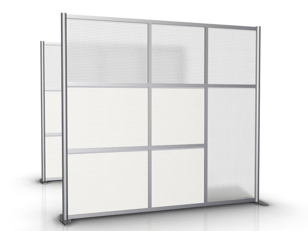 84" wide x 75" high Office Room Divider, White & Translucent SW8475-5A