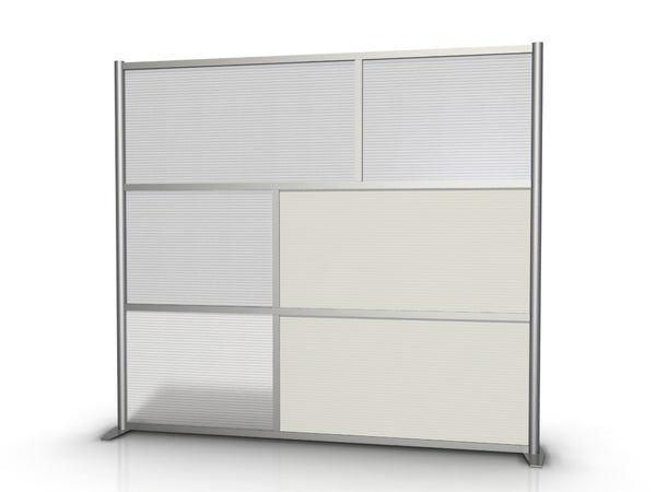 Modern Office Divider 84" wide by 75" high - White & Translucent
