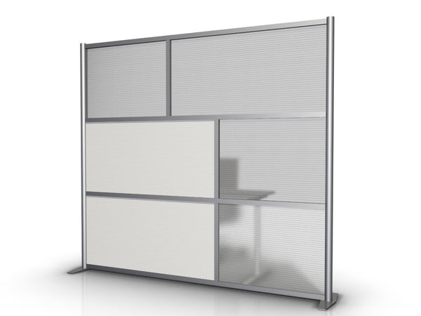 Modern Room Partition 84" wide by 75" high - White & Translucent