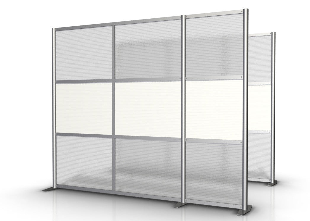 92" wide by 75" tall room partition with White & Translucent panels