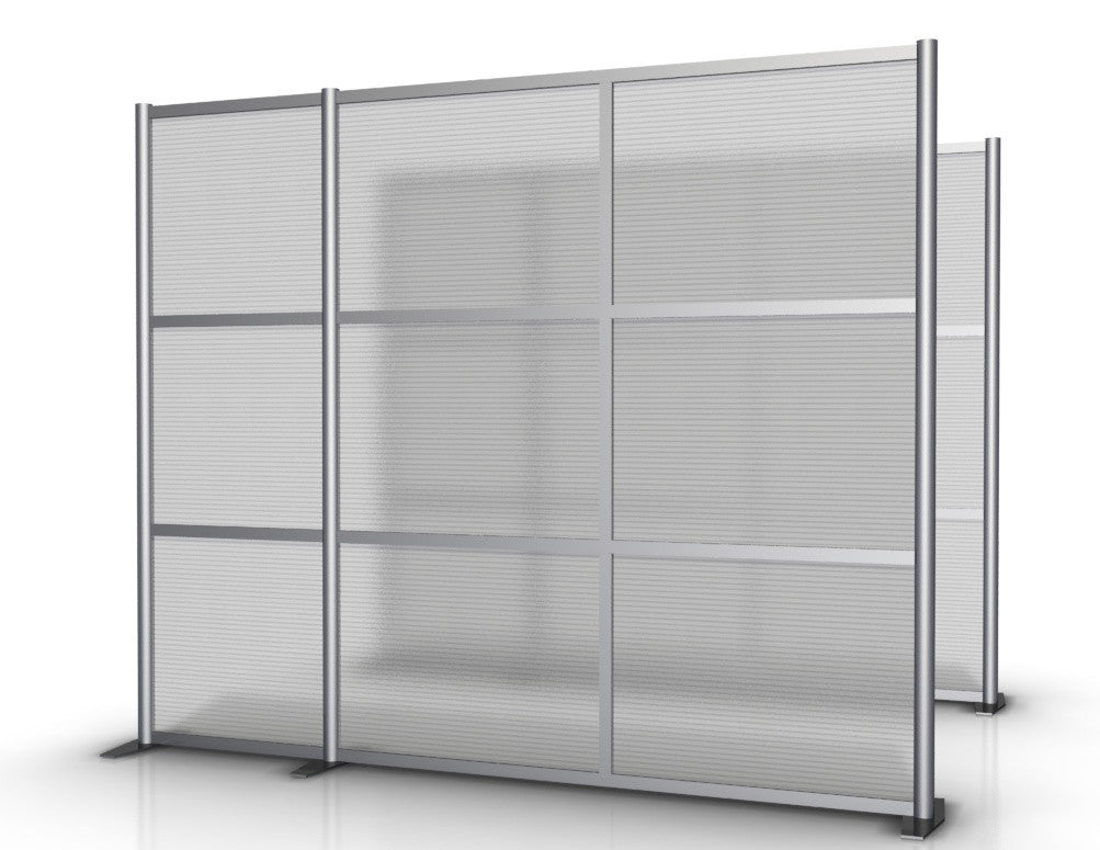 92" wide by 75" tall Modern Room Partition with translucent panels