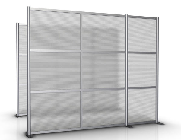 92" wide by 75" tall Modern Room Partition with translucent panels