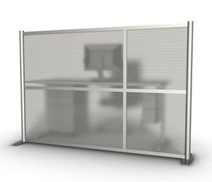 75" wide x 51" high Office Partition Desk Divider, Translucent Panels