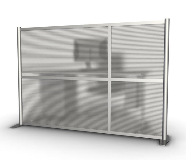 75" wide x 51" high Office Partition Desk Divider, Translucent Panels