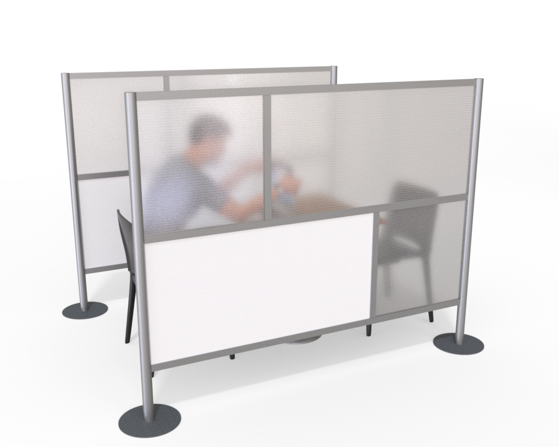 Room Divider Partition, White & Translucent 75