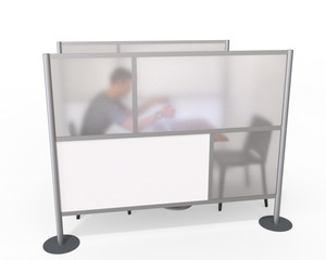 Modern Modular Office Partition 75" wide x 60" height White Panels