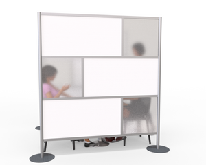 Modern Modular Office Partition 75" wide x 84" height White Panels