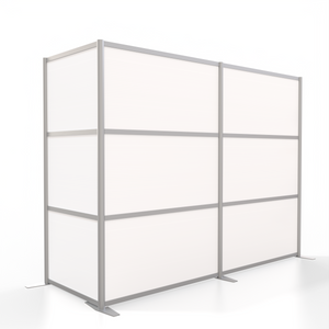 100"L x 35"W x 75" high -  L-Shaped Office Partition, White Panels